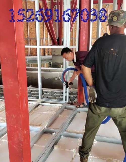 聚氨酯噴涂機(jī) 輕鋼房?jī)?nèi)保溫隔音(圖2) 輕鋼房?jī)?nèi)保溫隔音案例